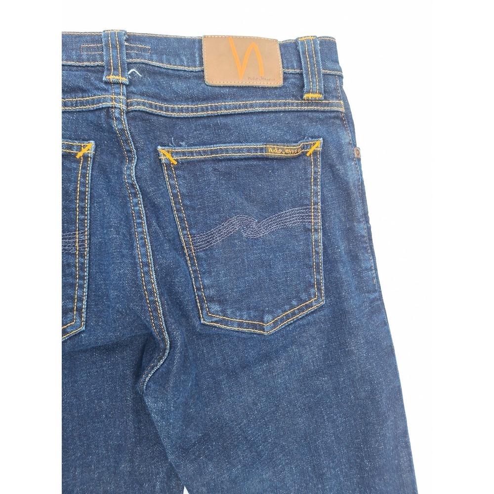 Nudie Jeans High Kai Mens 31x32 Blue Denim Jean Stretch Dark Blue Skinny - Picture 15 of 16